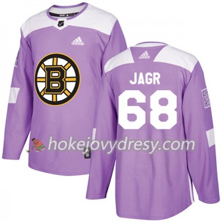 Pánské Hokejový Dres Boston Bruins Jaromir Jagr 68 Adidas 2017-2018 Nachová Fights Cancer Practice Authentic